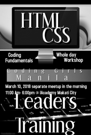 Coding Girls Manila: Tech-Leads Training in HTM/CSS fundamentals