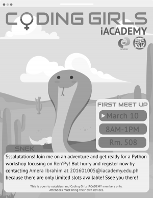 Coding Girls iACADEMY First Meet up - Ren'py workshop